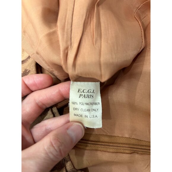 Vintage Taiga Paris Leopard Print Blazer Top Set Womens Size 10 - Picture 10 of 13